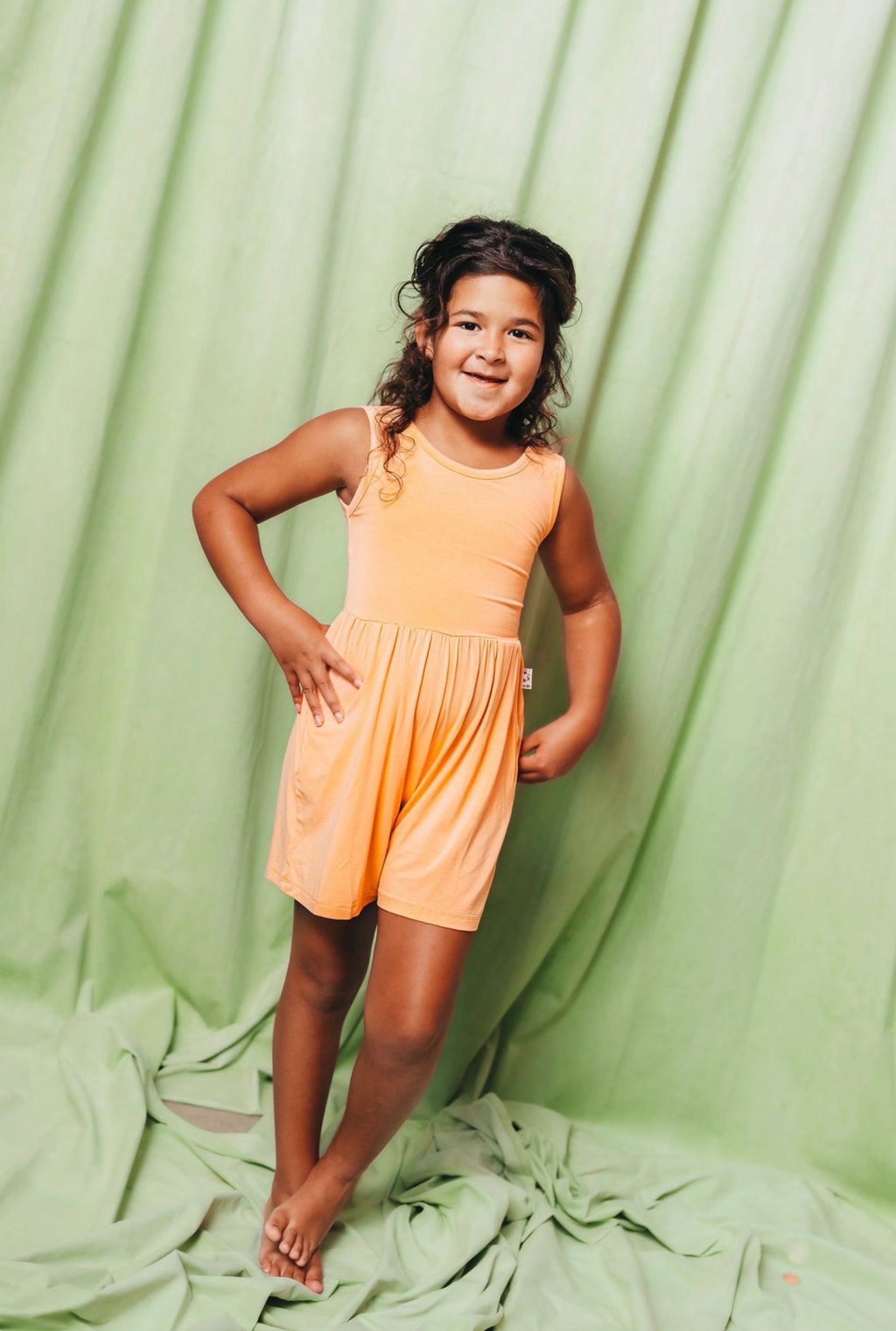 Peach Tank Shorty Romper