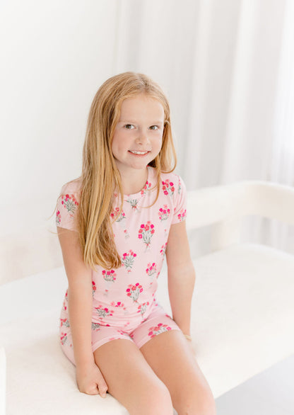 Callie Newspaper Florals Short Set