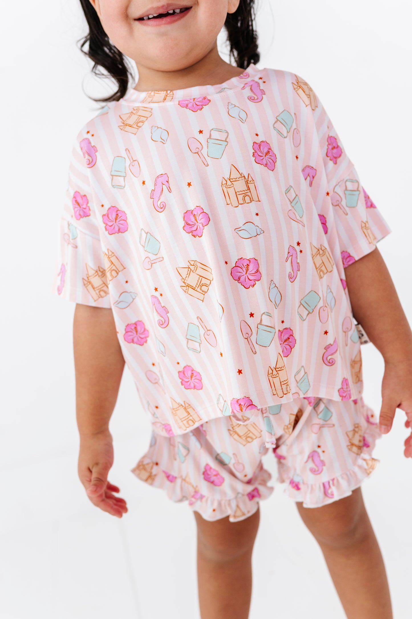 Hibiscus Harbor Ruffle Drawstring Short Set
