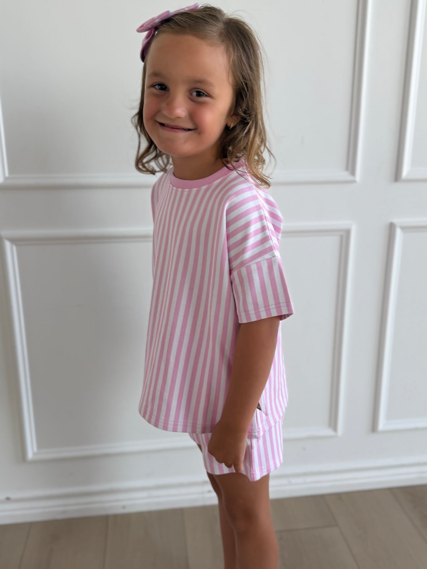 Pink Stripe Terry Set
