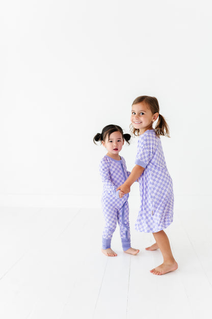 Purple Watercolor T-Shirt Dress