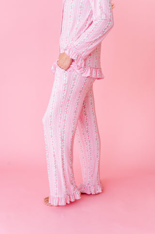 Blush Bouquet Ruffle Adult Button Up Set