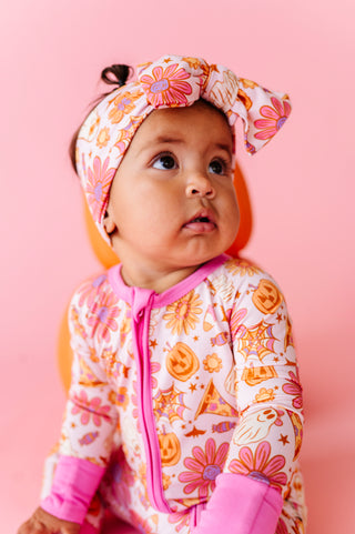Groovy Ghouls Top Knot Bow (EST SHIP TIME 7-10 DAYS)