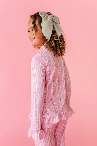 Blush Bouquet Ruffle Button Up Set