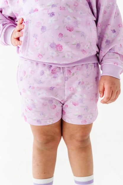 Lilac Petals Kids Sweat Shorts