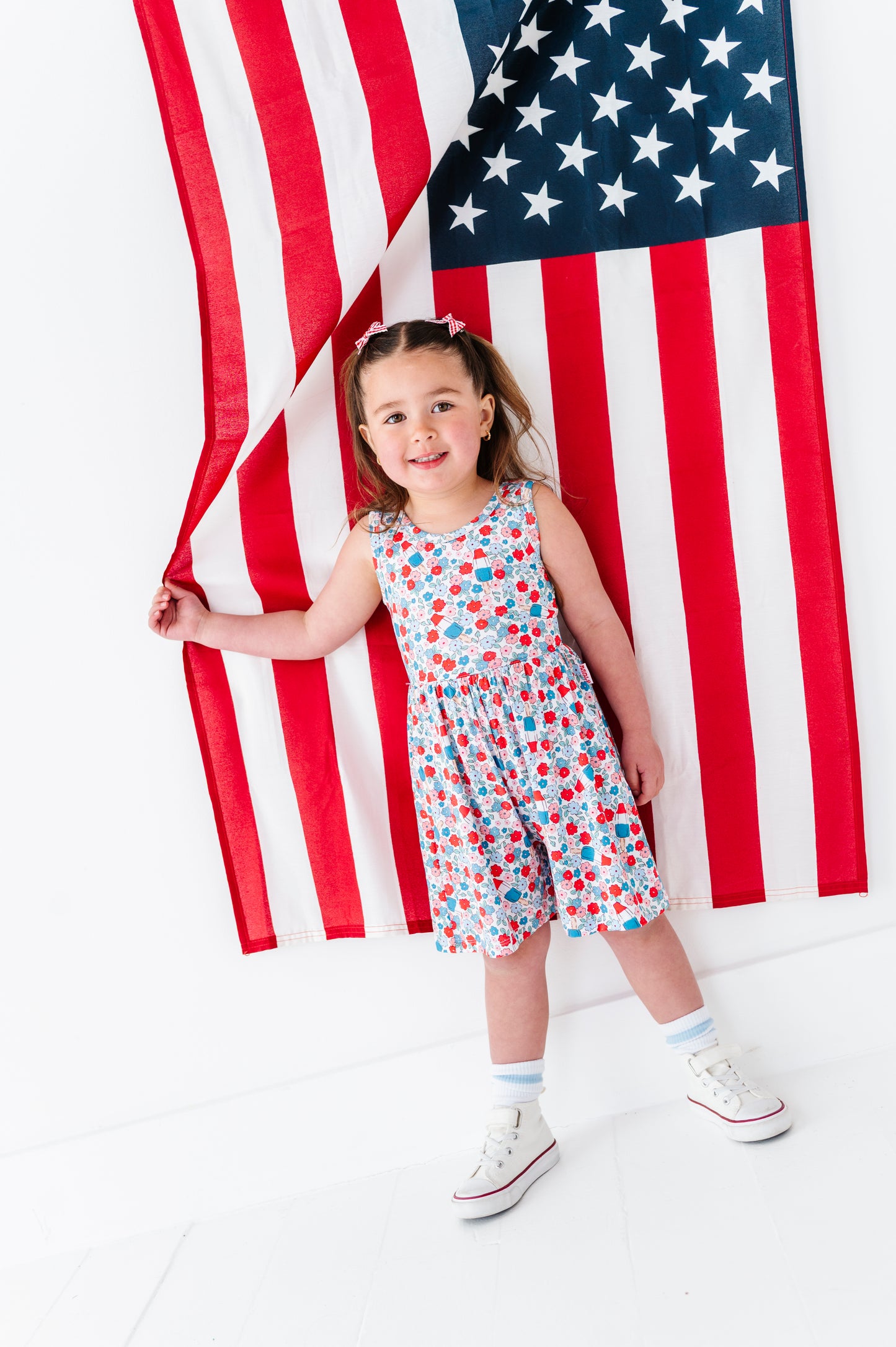 Bomb Pop Blooms Tank Shorty Romper