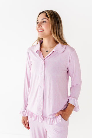 Rosewater Ruffle Adult Button Up Set