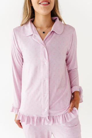Rosewater Ruffle Adult Button Up Set