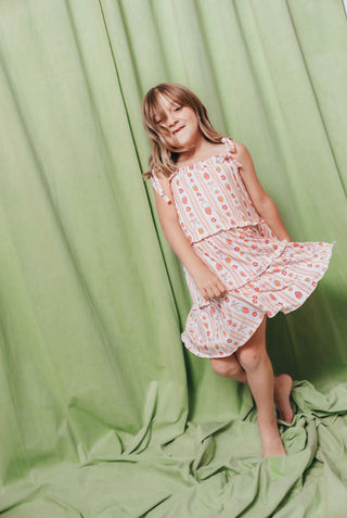 Strawberry Squeeze Tier Twirl Dress