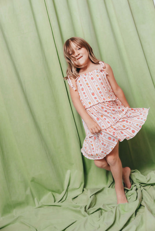 Strawberry Squeeze Tier Twirl Dress