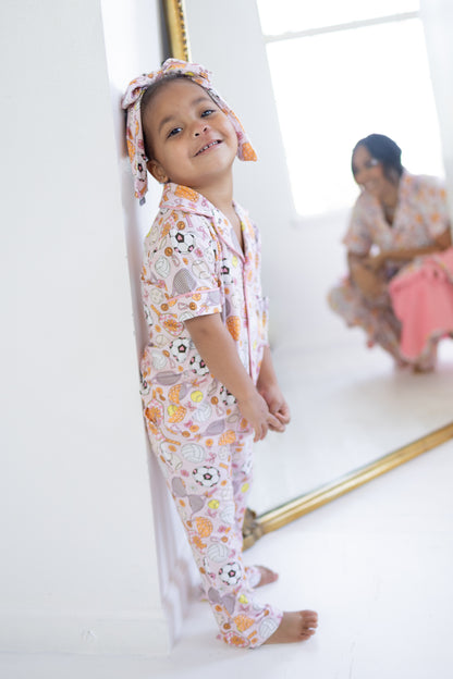 Game Winning Dreams Short Sleeve Flare Button Up Set