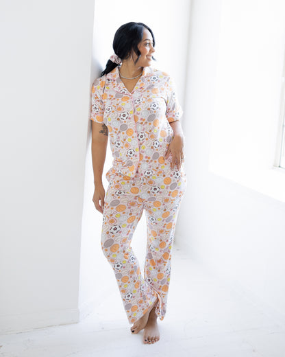 Game Winning Dreams Short Sleeve Flare Button Up Set