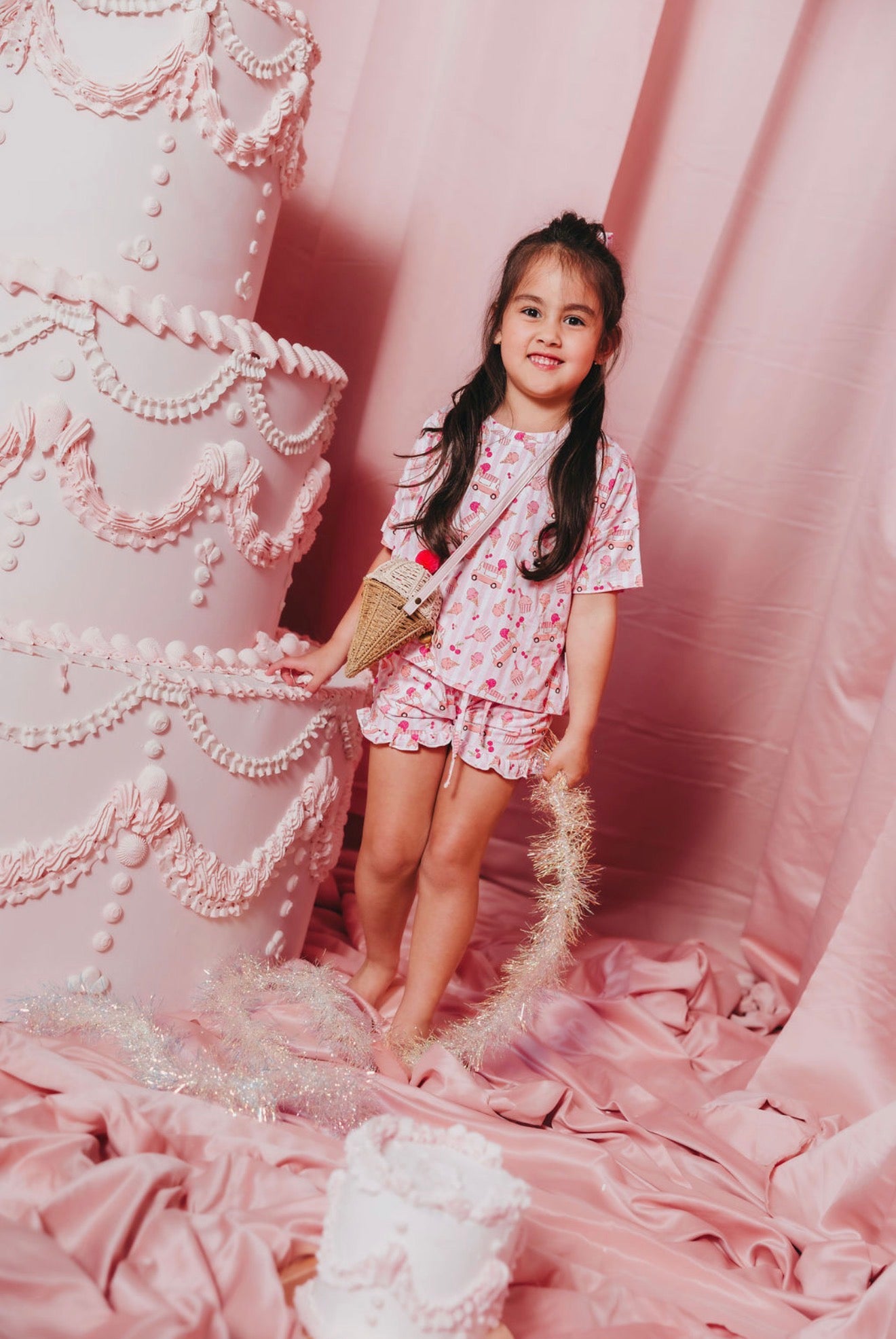 Cherry On Top Ruffle Drawstring Short Set