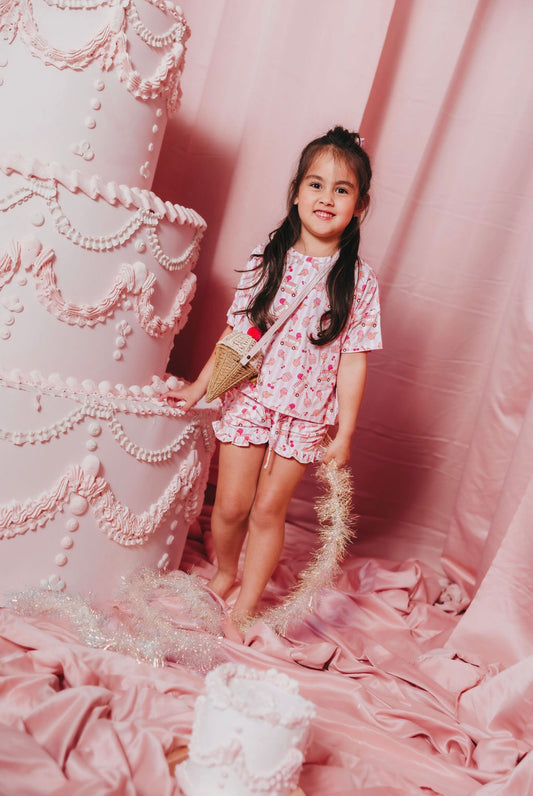 Cherry On Top Ruffle Drawstring Short Set