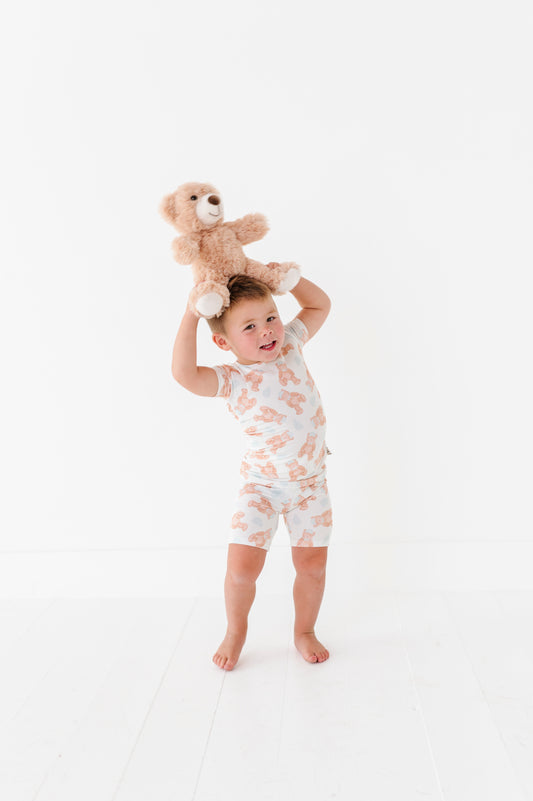 Baby Blue Teddy Short Set