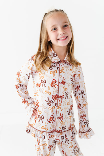 Autumn Ribbons Ruffle Button Up Set (EST SHIP TIME 3-4 WEEKS)