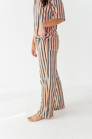 Waverly Stripe  Adult Drawstring Pant Set (EST SHIP TIME 1-2 WEEKS)