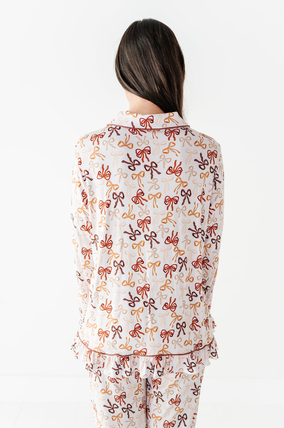 Autumn Ribbons Ruffle Adult Button Up Set (EST SHIP TIME 3-4 WEEKS)