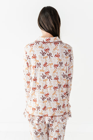 Autumn Ribbons Ruffle Adult Button Up Set (EST SHIP TIME 3-4 WEEKS)