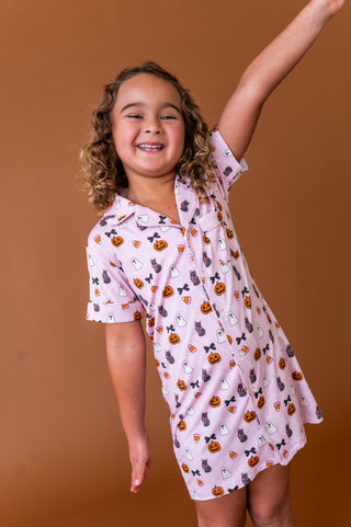 Midnight Meows Button Up Gown