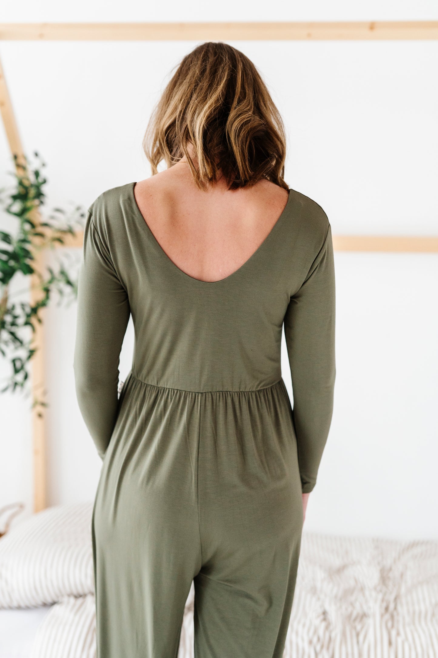 Earth Tones Mama Wide Leg Rompers