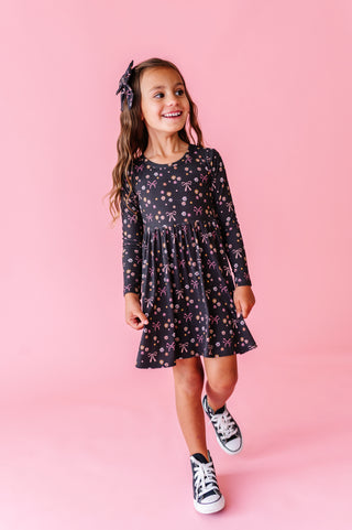 Moonlight Meadows Ribbed Twirl Dress (EST SHIP TIME 1-2 WEEKS)