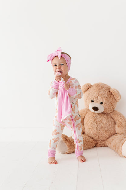 Baby Pink Teddy Paci Lovey