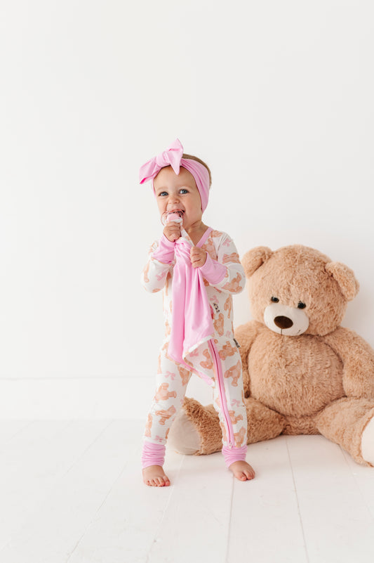 Baby Pink Teddy Paci Lovey
