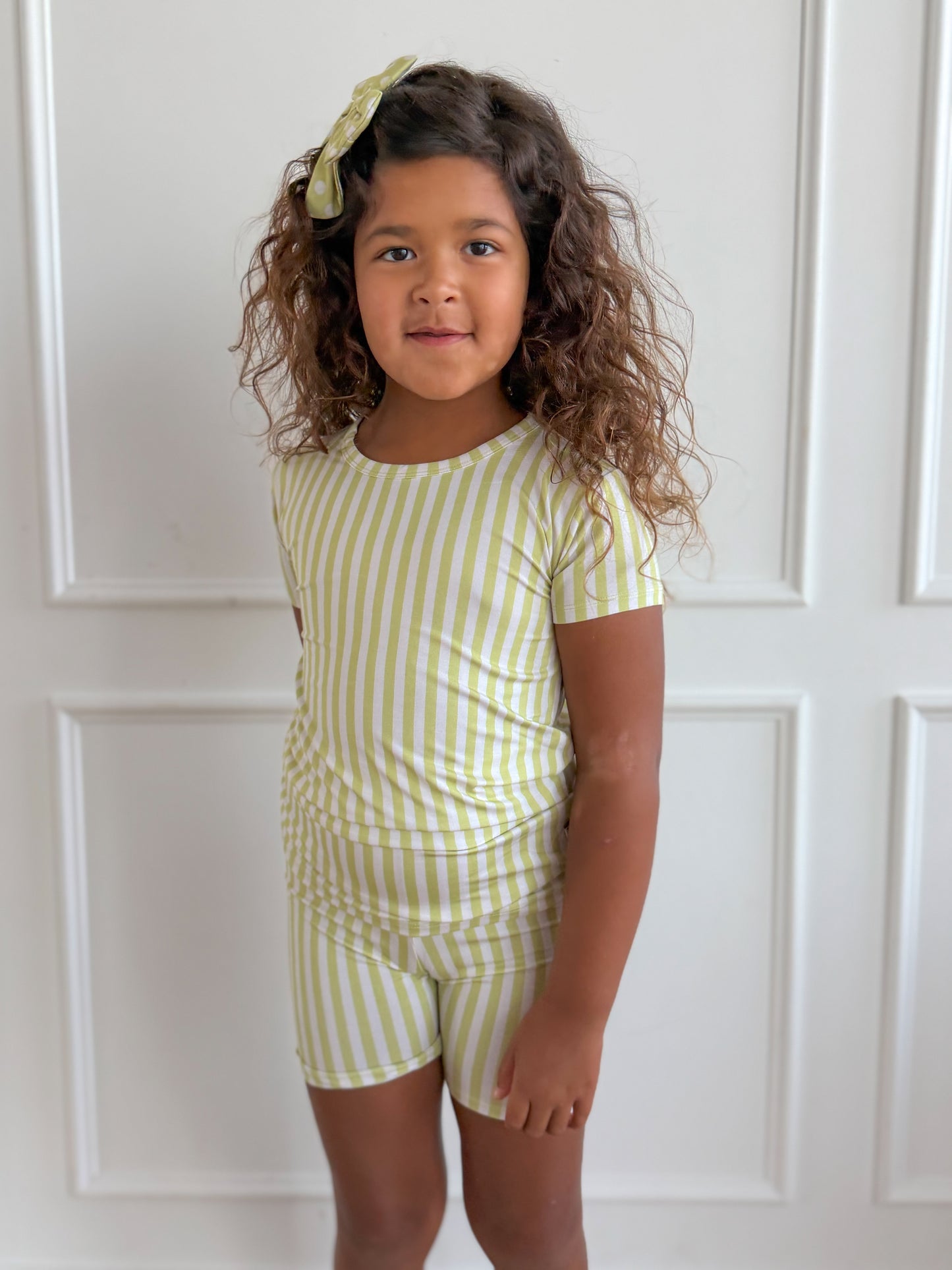 Green Stripe Short Set