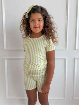 Green Stripe Short Set