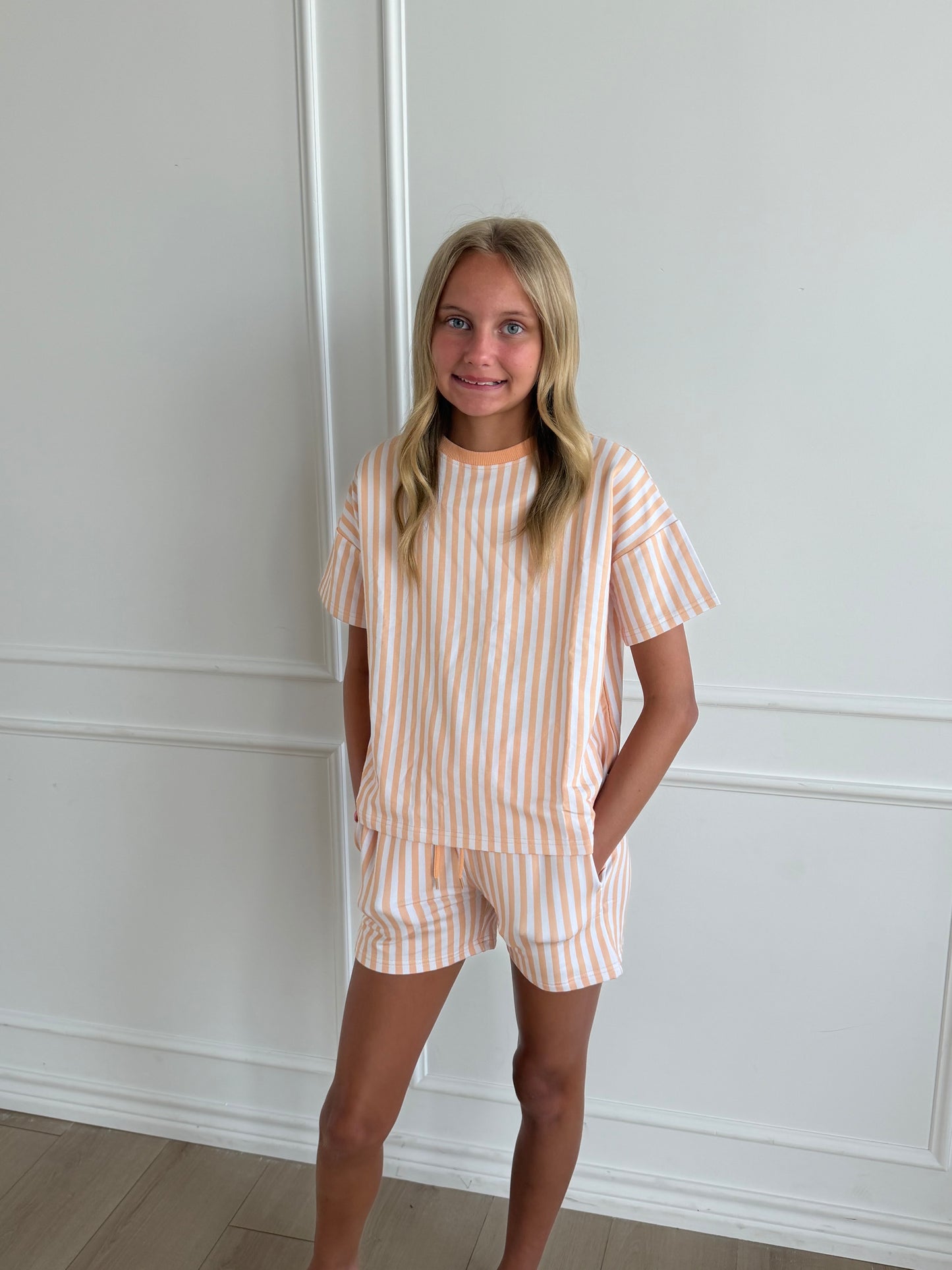 Orange Stripe Terry Set