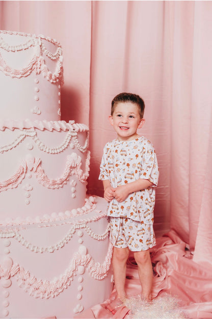 Sundae Blues Drawstring Short Set