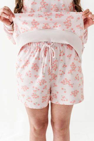 Rose Garden Stripe Adult Sweat Shorts
