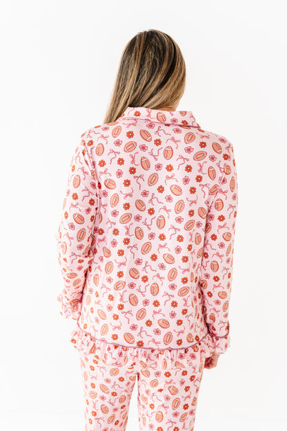 Friday Night Florals Ruffle Adult Button Up Set (EST SHIP TIME 3-4 WEEKS)