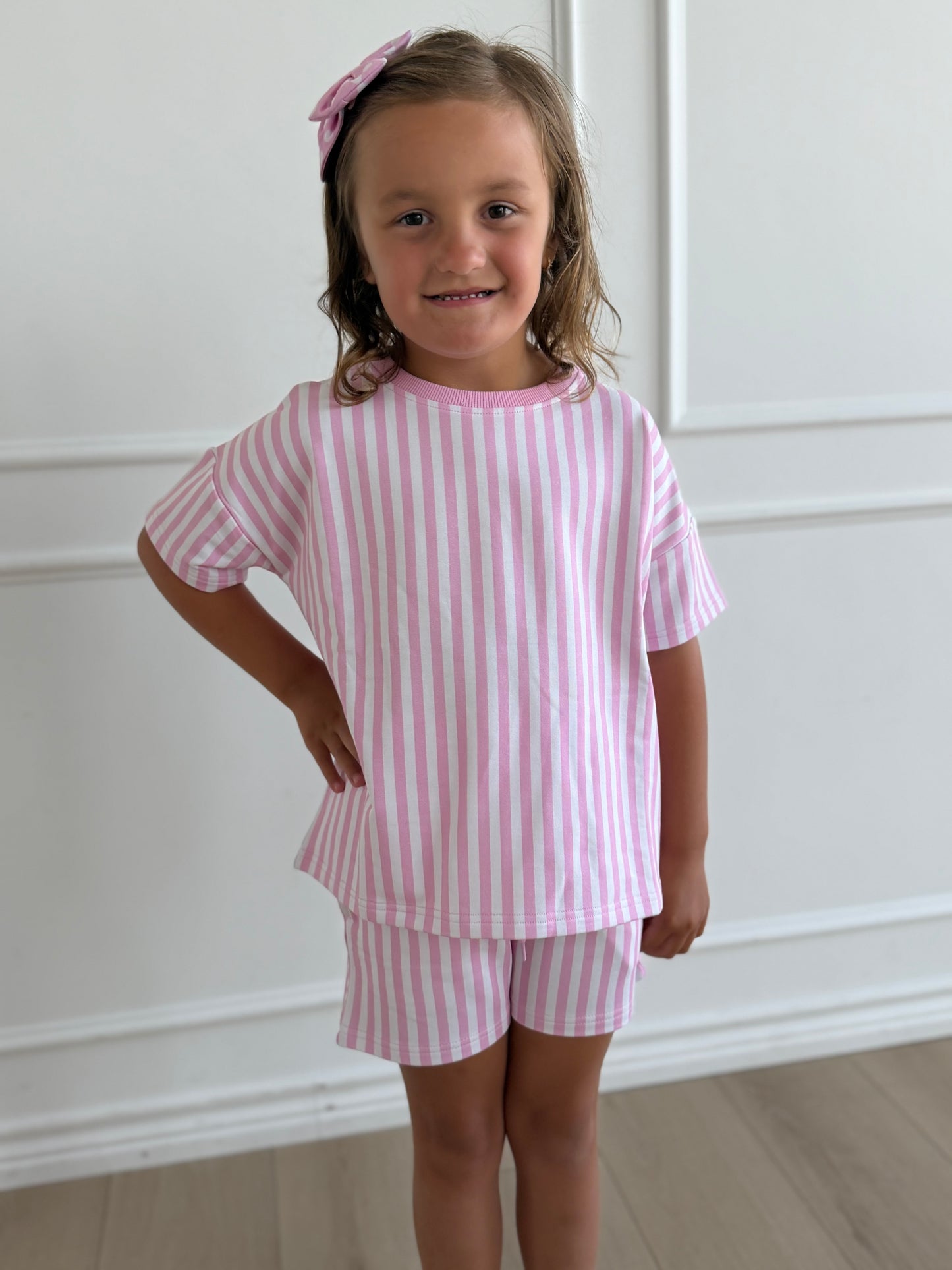 Pink Stripe Terry Set