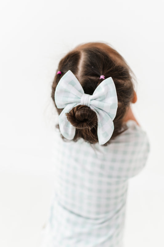 Gingham Mini Clip Bows
