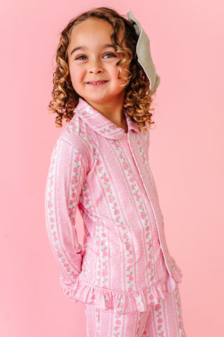 Blush Bouquet Ruffle Button Up Set