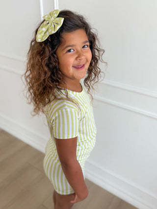 Green Stripe Short Set