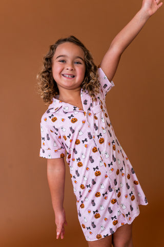 Midnight Meows Button Up Gown