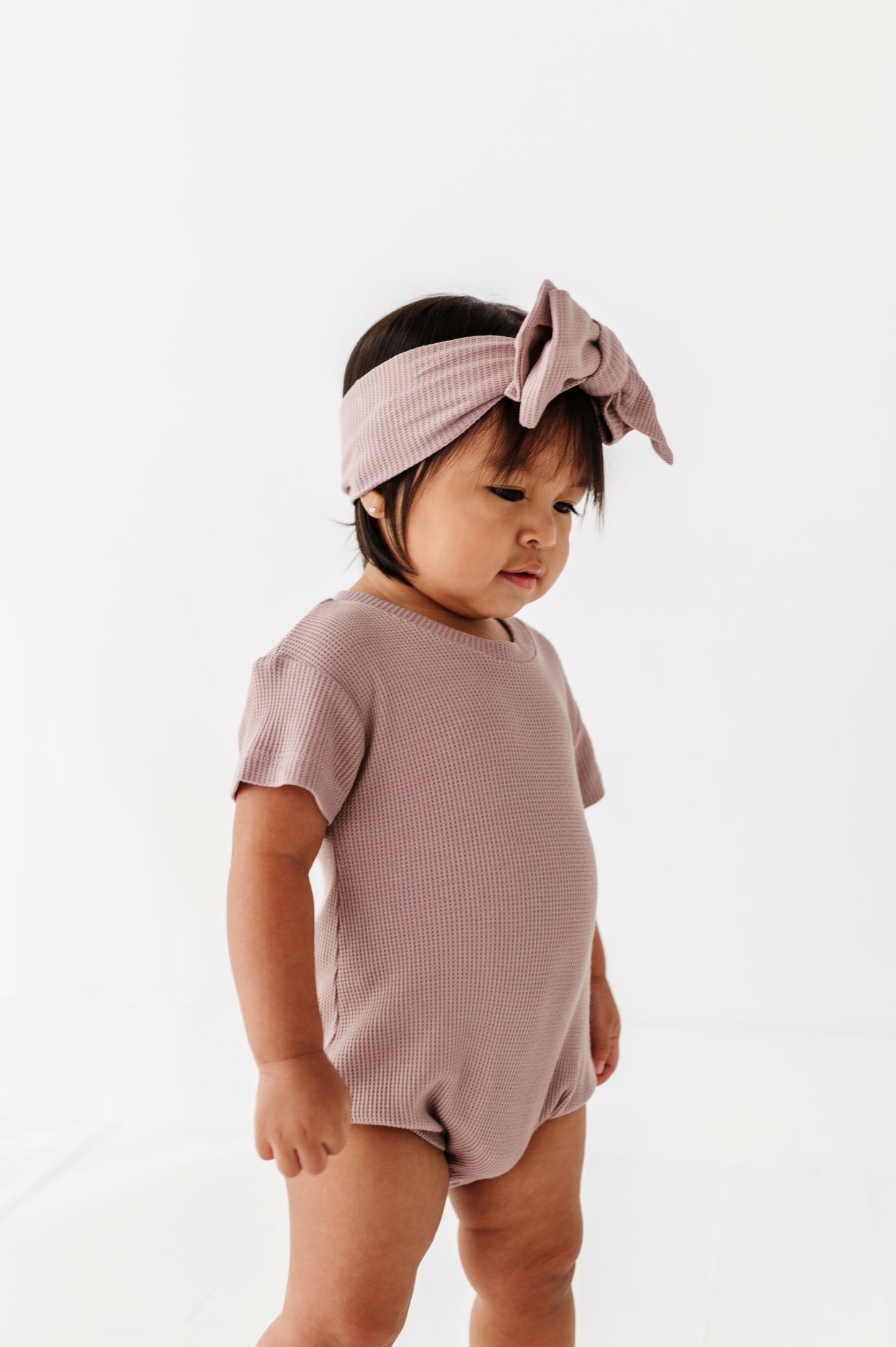Solid Waffle Knit Top Knot Bow