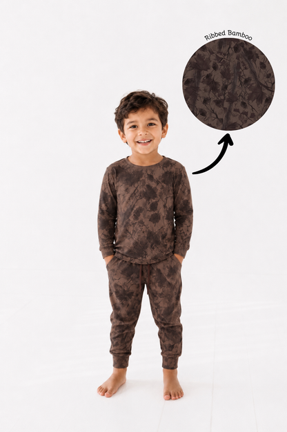 PRE-ORDER OCTOBER Chocolate Camo Long Sleeve Jogger Set