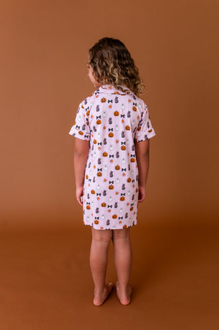 Midnight Meows Button Up Gown