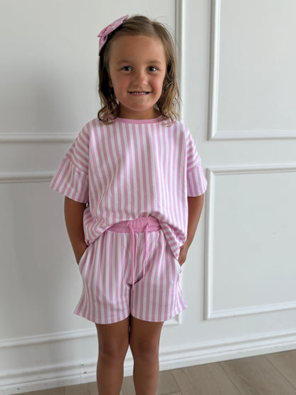 Pink Stripe Terry Set