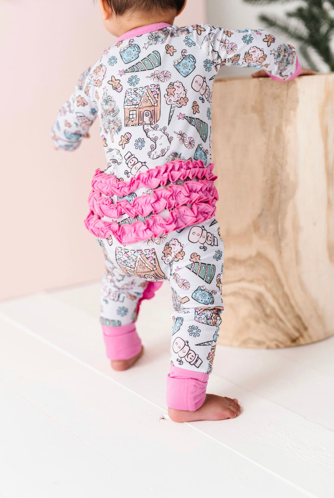 Candyland Christmas Ruffle Romper
