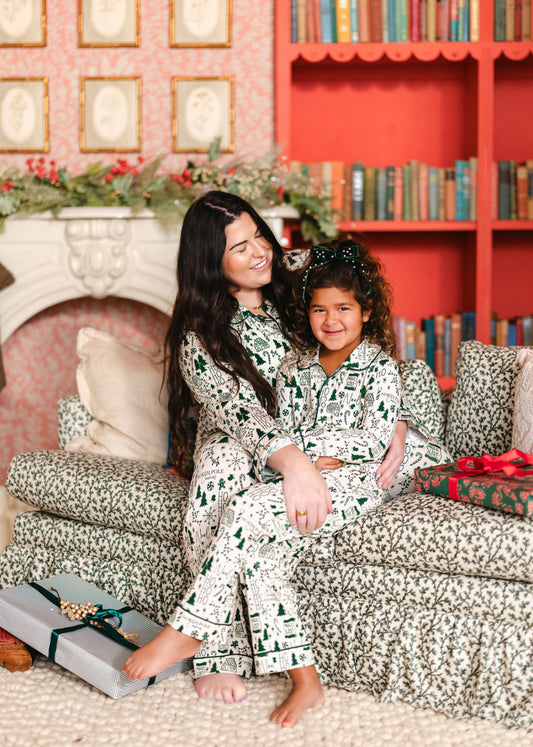 Highland Park Christmas Adult Button Up Set