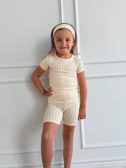 Yellow Stripe Short Set