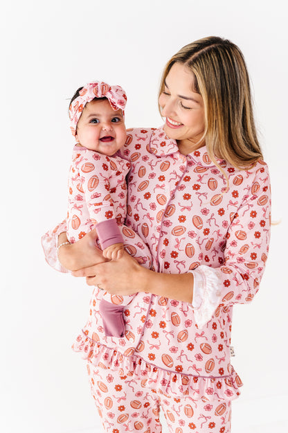 Friday Night Florals Ruffle Adult Button Up Set (EST SHIP TIME 3-4 WEEKS)