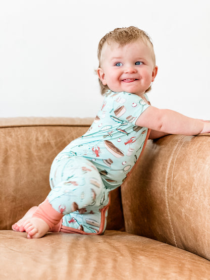 Gone Fishin’ Short Sleeve Zippy Romper