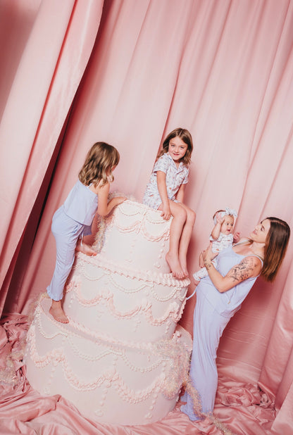 Lavender Macaron Ribbed Kids Tank Set
