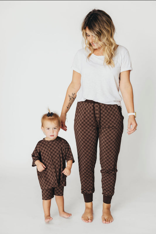 Dark Roast Check Adult Jogger Pant